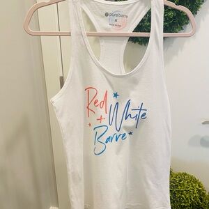 Preowned Pure Barre Red White & BarreTank Top American Theme Tank Top Medium